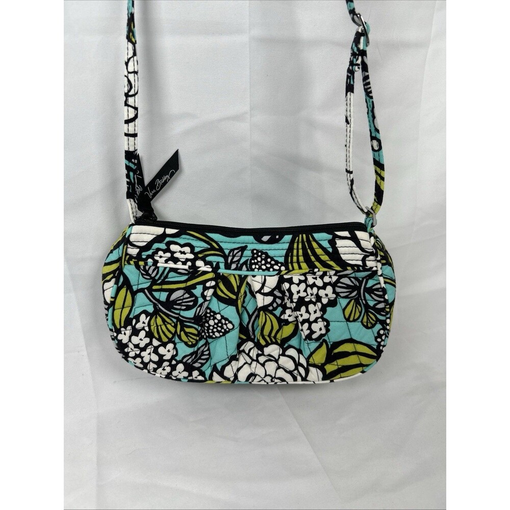 Vera Bradley Women's Island Blooms Frannie Crescent Crossbody Bag Purse Pleated